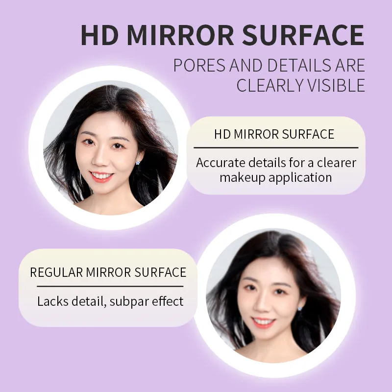 Factory Direct 2024 Hot New LED Round Soft Bag Portable Mirror