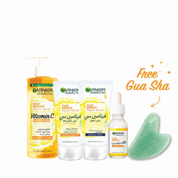 Fast Bright Gel Wash   Day Cream   Night Cream   Serum   FREE Guasha At 20% OFF