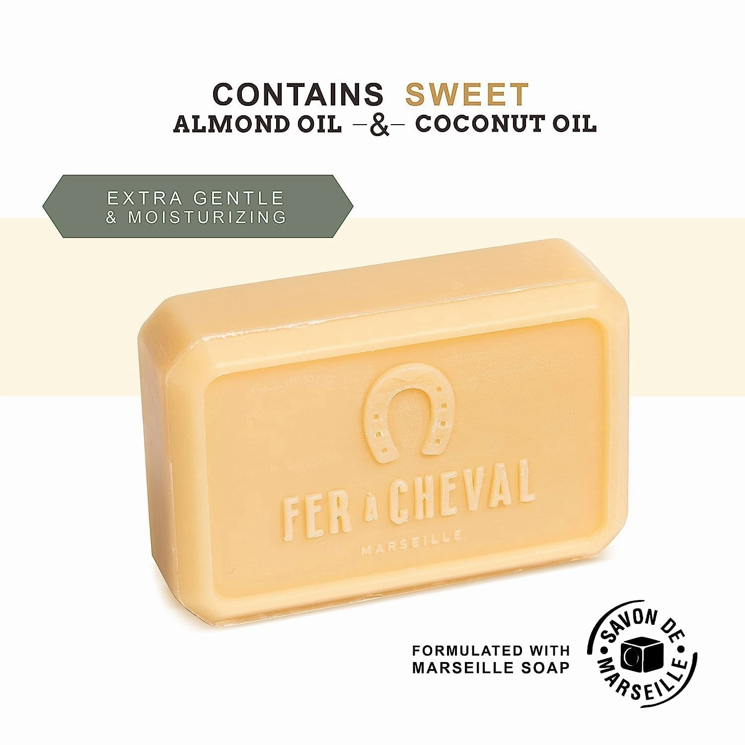 Fer à Cheval Gentle Perfumed Soap Bar, Organic Body Bath Soap Natural Soap Bar, Seaside Citrus Soap 125g, Pack of 2