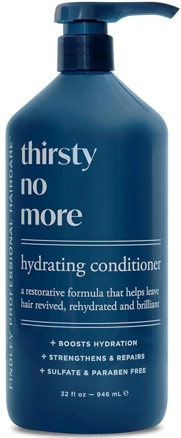 Findley Thirsty No More Hydrating Conditioner with Coconut Oil & Silk Protein - Moisturize & Prevent Breakage | Strengthen Damaged Hair (32 ounces)
