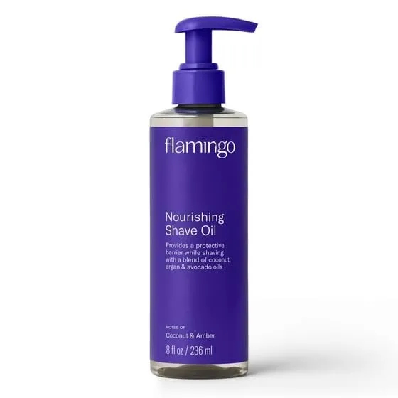 Fla-mingo Nourishing Shave Oil for Women, Coconut and Amber Scent, 8 oz (pack of 1)
