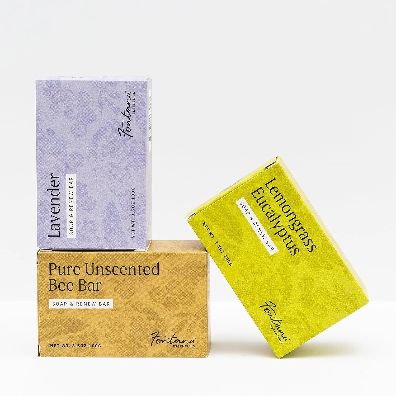 FONTANA CANDLE CO. 3 Pack Soap Bars - Lemongrass, Lavender, and Unscented | Moisturizing & Hydrating Hand & Body Soap | Made w/Shea Butter, Coconut Oil, Essential Oils