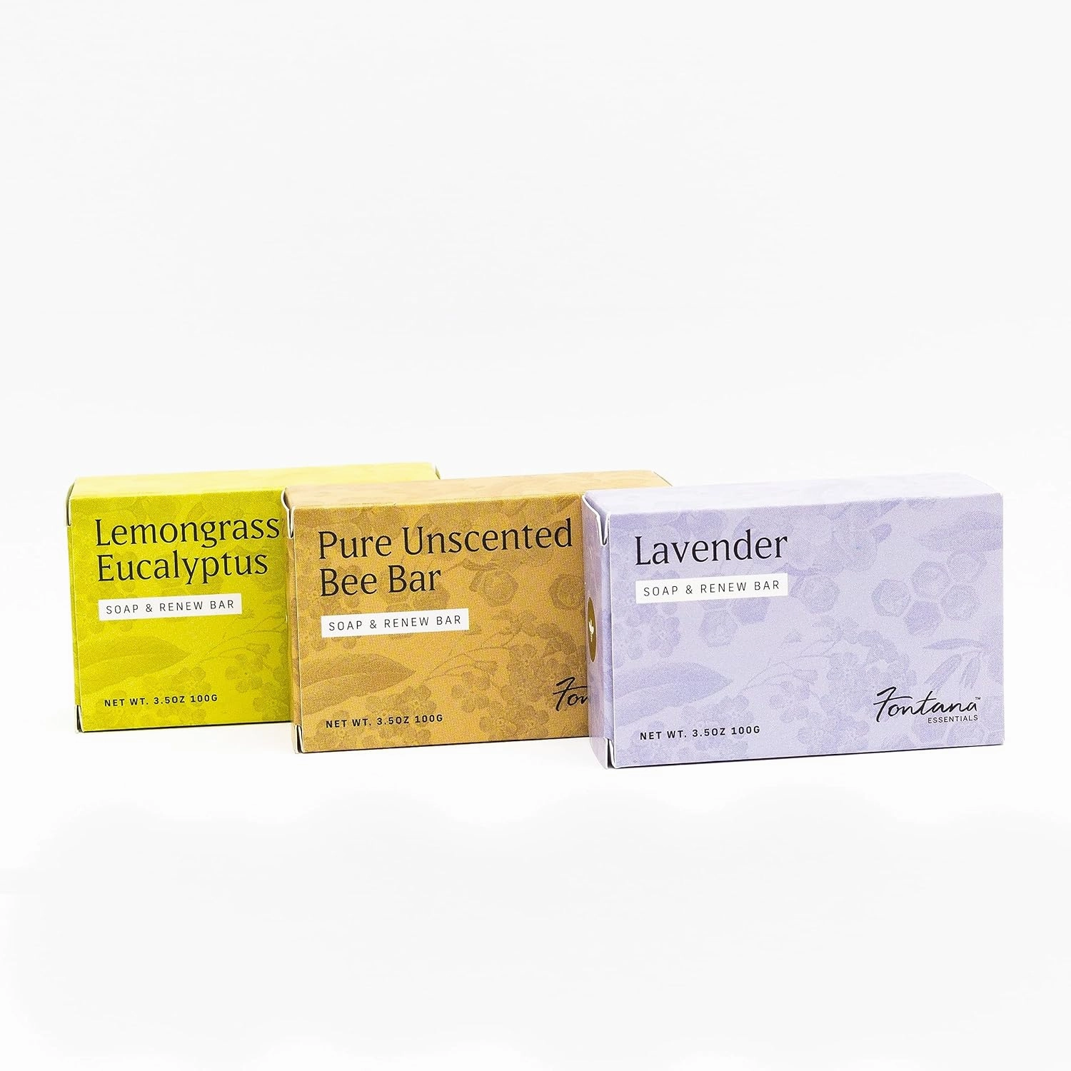 FONTANA CANDLE CO. 3 Pack Soap Bars - Lemongrass, Lavender, and Unscented | Moisturizing & Hydrating Hand & Body Soap | Made w/Shea Butter, Coconut Oil, Essential Oils