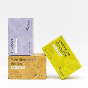 FONTANA CANDLE CO. 3 Pack Soap Bars - Lemongrass, Lavender, and Unscented | Moisturizing & Hydrating Hand & Body Soap | Made w/Shea Butter, Coconut Oil, Essential Oils