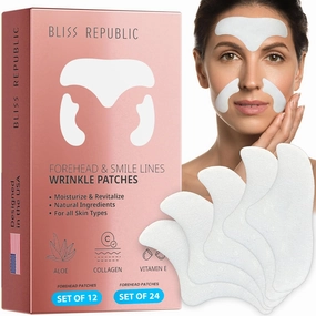 Forehead & Smile Lines Wrinkle Patches, Anti Wrinkle Patches for Face Overnight, Forehead Wrinkles Treatment, Hydrating Aloe & Collagen, Forehead Wrinkle Patches for All Skin Types
