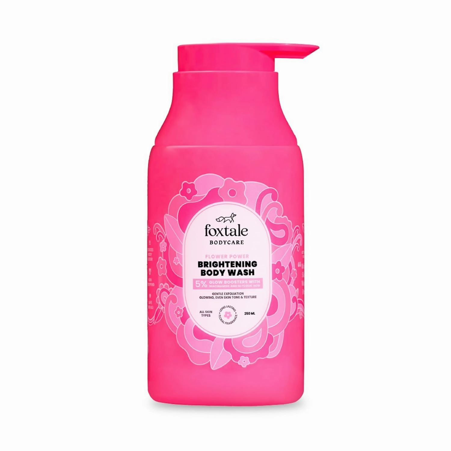 Fox_tale De-Tan Brightening Body Wash | Glycolic Acid & Niacinamide | Removes Tan & Evens Skin | 6  hrs odour control | SLS-Free | Body Wash for Women & Men | All Skin Type | 250 ml