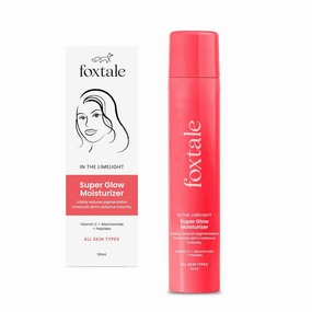 Fox tale Vitamin C Super Glow Moisturizer with Niacinamide & Peptides, Visibly Reduces Pigmentation, Enhances Skins Radiance Instantly, For All Skin Types, Women & Men - 50ml, Cream