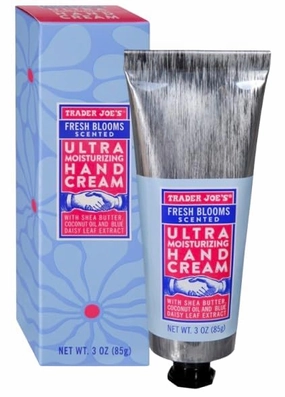 Fresh Blooms Scent Ultra Moisturizing Hand Cream with Shea Butter & coconut oil, and vitamin E, blue daisy leaf 3oz by Trader Js