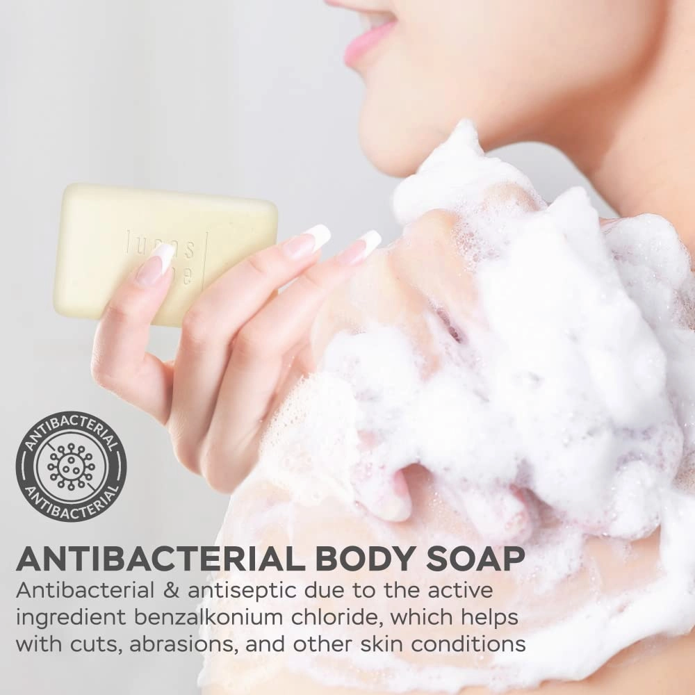 Fresh Essence Antiseptic Bar Soap - 4 Ounce Moisturizing Body Soap Bar Made With Natural Ingredients Like Mediterranean Olive Oil, Coconut Oil, & Aegean Sea Salt - Made In Greece - 6 Pack