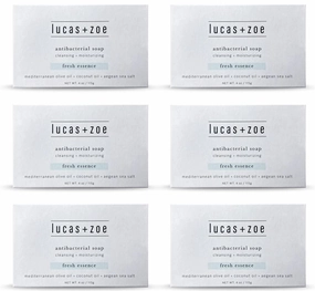 Fresh Essence Antiseptic Bar Soap - 4 Ounce Moisturizing Body Soap Bar Made With Natural Ingredients Like Mediterranean Olive Oil, Coconut Oil, & Aegean Sea Salt - Made In Greece - 6 Pack
