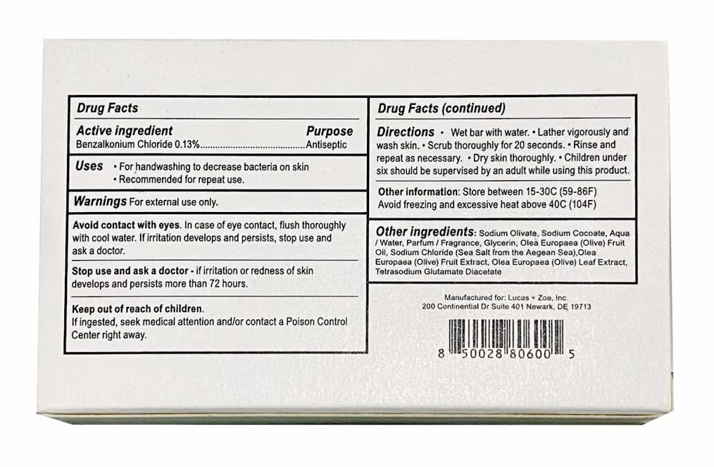 Fresh Essence Antiseptic Bar Soap - 4 Ounce Moisturizing Body Soap Bar Made With Natural Ingredients Like Mediterranean Olive Oil, Coconut Oil, & Aegean Sea Salt - Made In Greece - 6 Pack