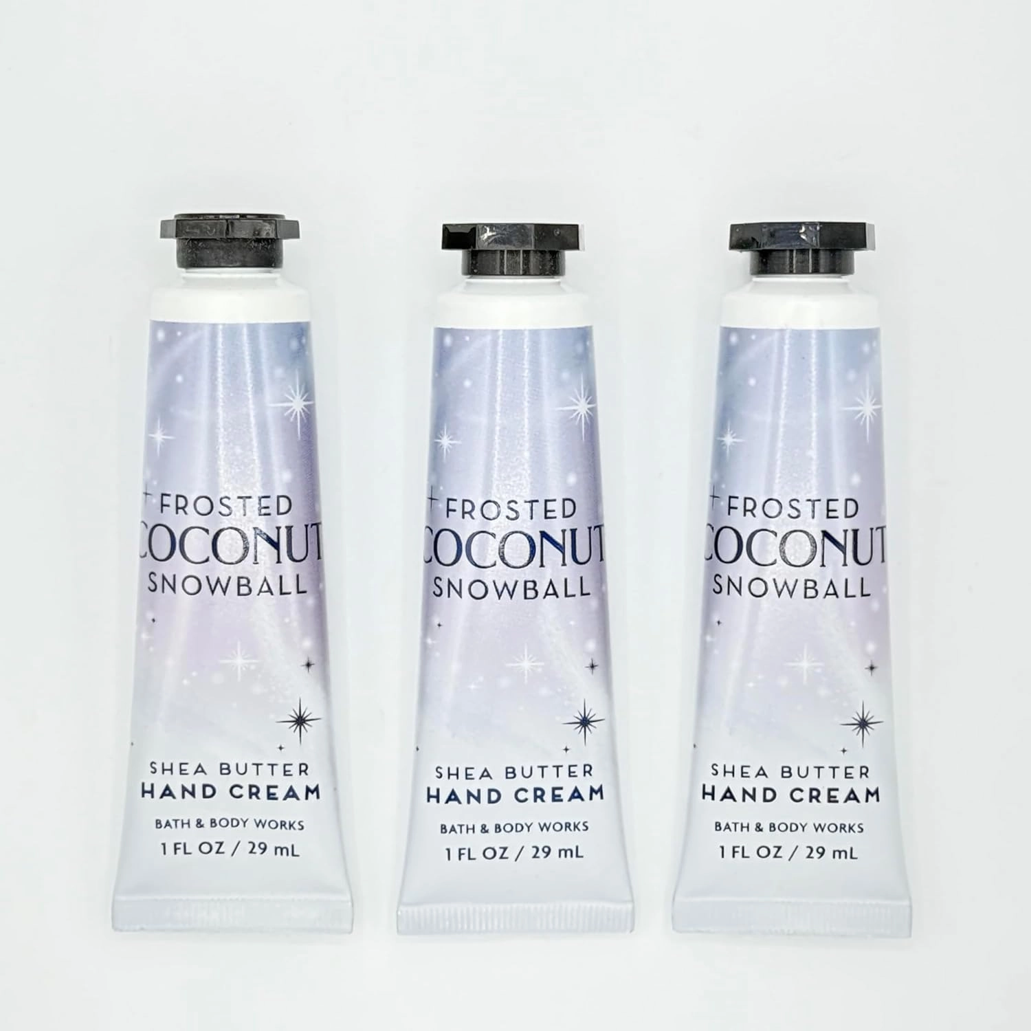 Frosted Coconut Snowball 3-Piece Bath Set | Three Shea Butter Hand Creams (1 fl oz Each)