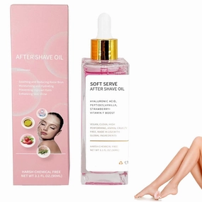Fruity-Flavour After Shave Serum & Oil, After Shave Protection Moisturizer Oil for Women Men Smooth Skin, Soothing & Hydrating, Prevent Ingrown Hairs & Dryness, 3 Oz (L, Strawberry)