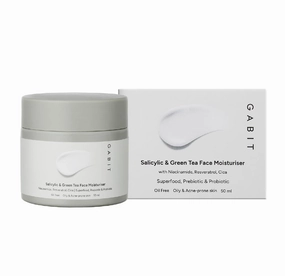 Gabit Salicylic Acid & Green Tea Face Moisturiser For Acne, Blackheads & Open Pores | Oil free, Lightweight Moisturizer, Exfoliates, Brightens skin