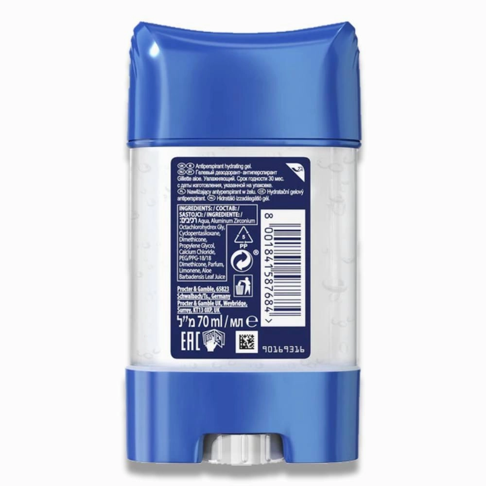 Gillette - Aloe Scent 48H Protection Anti Perspirant Hydrating Gel - 70ml - 6 Pack