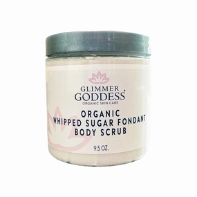 Glimmer Goddess Organic Lavender Lemon Whipped Sugar Scrub - 9.5 oz - Organic Cane Sugar with Coconut Oil & Agave - Exfoliating, Hydrating, Natural Glow - Vegan, Cruelty-Free