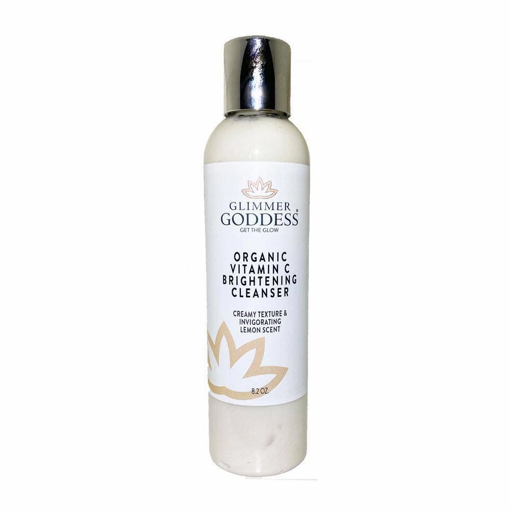 GLIMMER GODDESS Organic Vitamin C Facial Cleanser with Aloe & Jojoba – Hydrating & Refreshing, 8 oz
