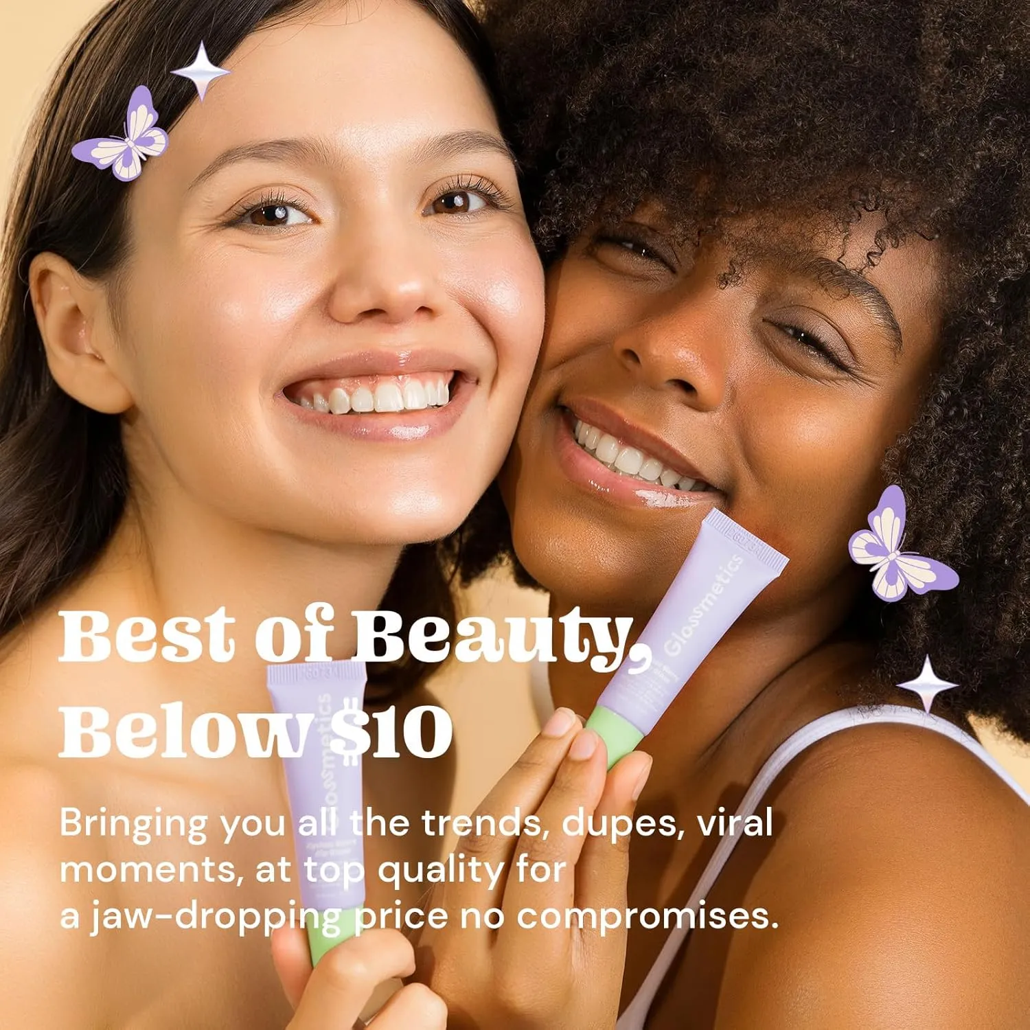 Glossmetics Lychee Berry Lip Glaze - Overnight Lip Mask for Dry Lips. Fruit Butter Lip Mask, Hydrating and Moisturizing Lip Balm for Soft, Smooth Lips. Clear, Pack of 2