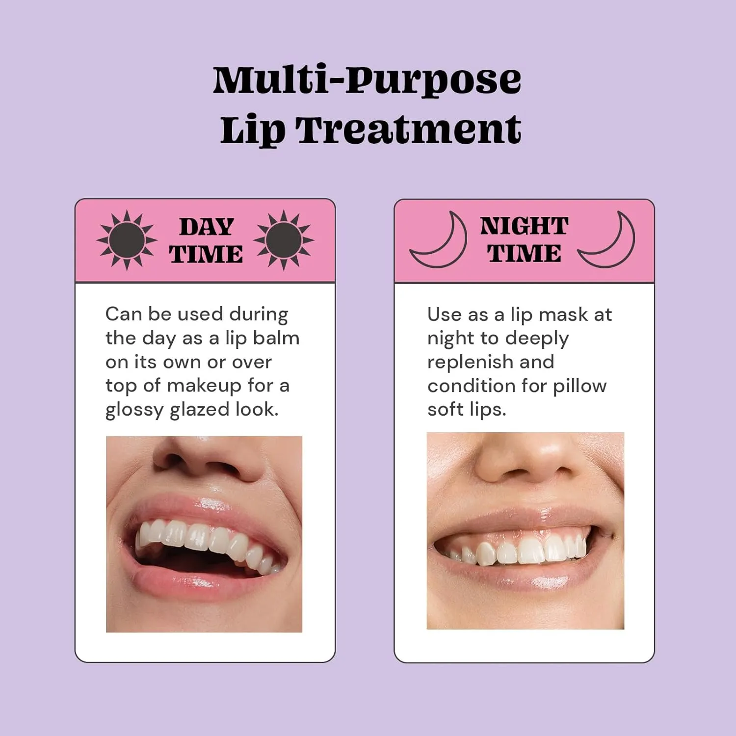 Glossmetics Lychee Berry Lip Glaze - Overnight Lip Mask for Dry Lips. Fruit Butter Lip Mask, Hydrating and Moisturizing Lip Balm for Soft, Smooth Lips. Clear, Pack of 2