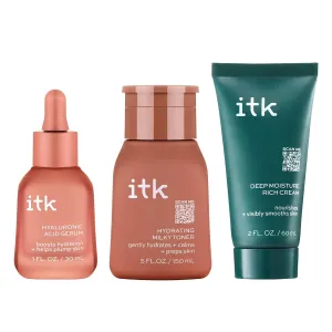 Glowy Skin 3-Step Routine - Hyaluronic Acid   Niacinamide Serum, Squalane Milky Toner, Deep Moisture Ceramide Face Cream Moisturizer - Makeup Prep Skincare for Glowing Hydrated Skin
