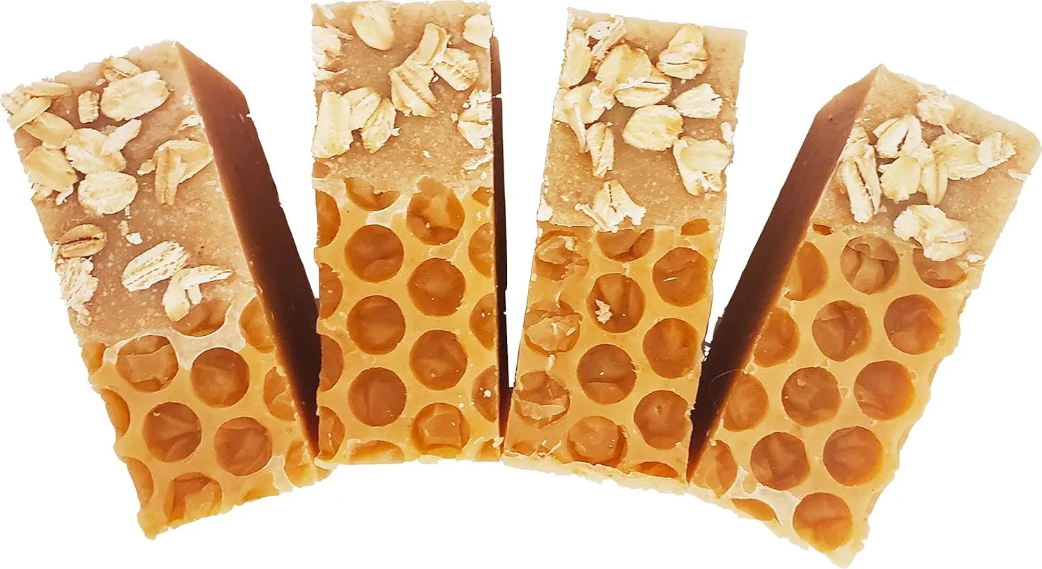 Goat Milk Soap Bars with Oatmeal & Raw Organic Honey For All Skin Types. Natural Face, Hand & Body Soap. Handmade In USA. (4 BARS with 4.8-5.3 oz EACH)