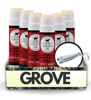 Goat Milk Sweet Berry Scent Lip Balm 0.28 oz Bundle with Nail Clipper - Moisturizing Lip Milk with Shea Butter, Coconut Oil, and Beeswax - Repair Chapped Lips - (7 Items)