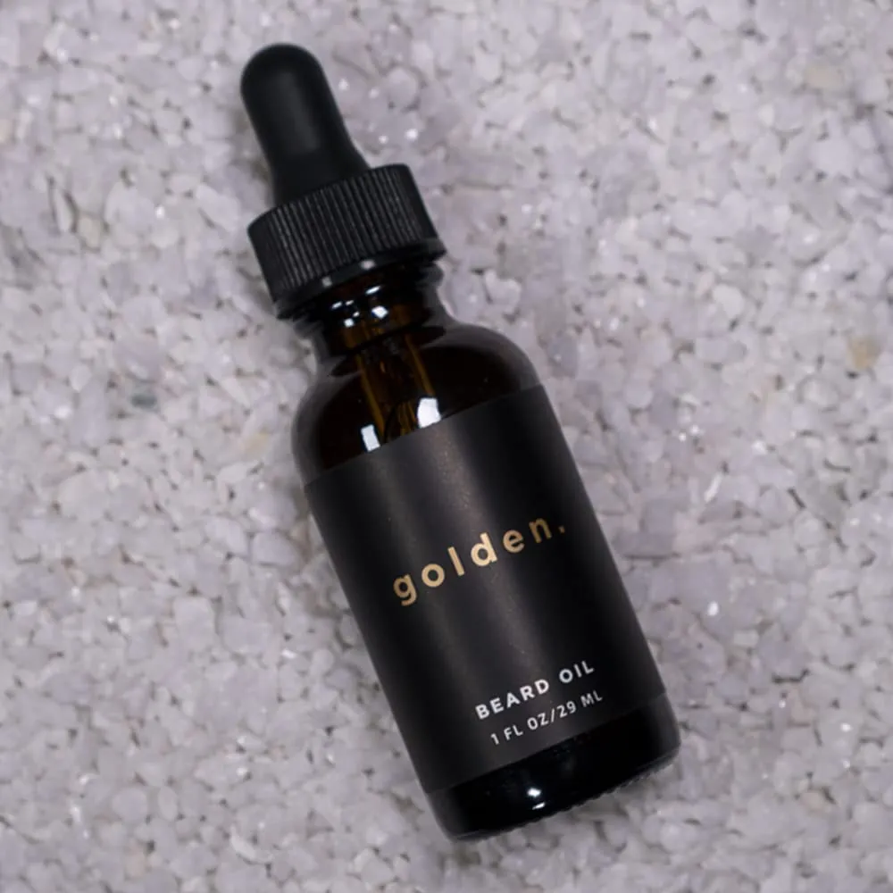 Golden Grooming Beard Oil for Men | Hydrating & Conditioning with Castor Oil, Jojoba Oil, and Olive Oil | Fresh Scent | 1oz