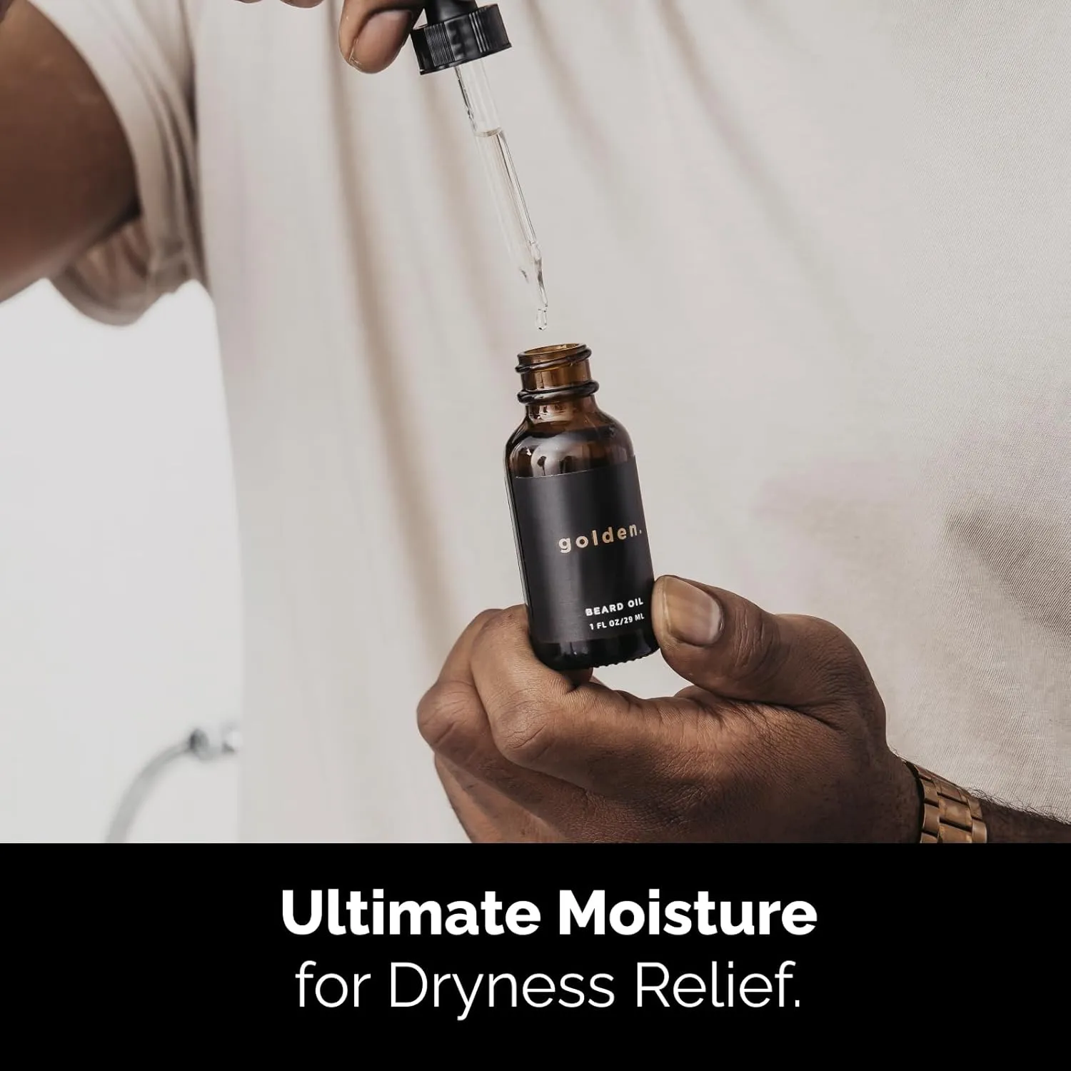 Golden Grooming Beard Oil for Men | Hydrating & Conditioning with Castor Oil, Jojoba Oil, and Olive Oil | Fresh Scent | 1oz