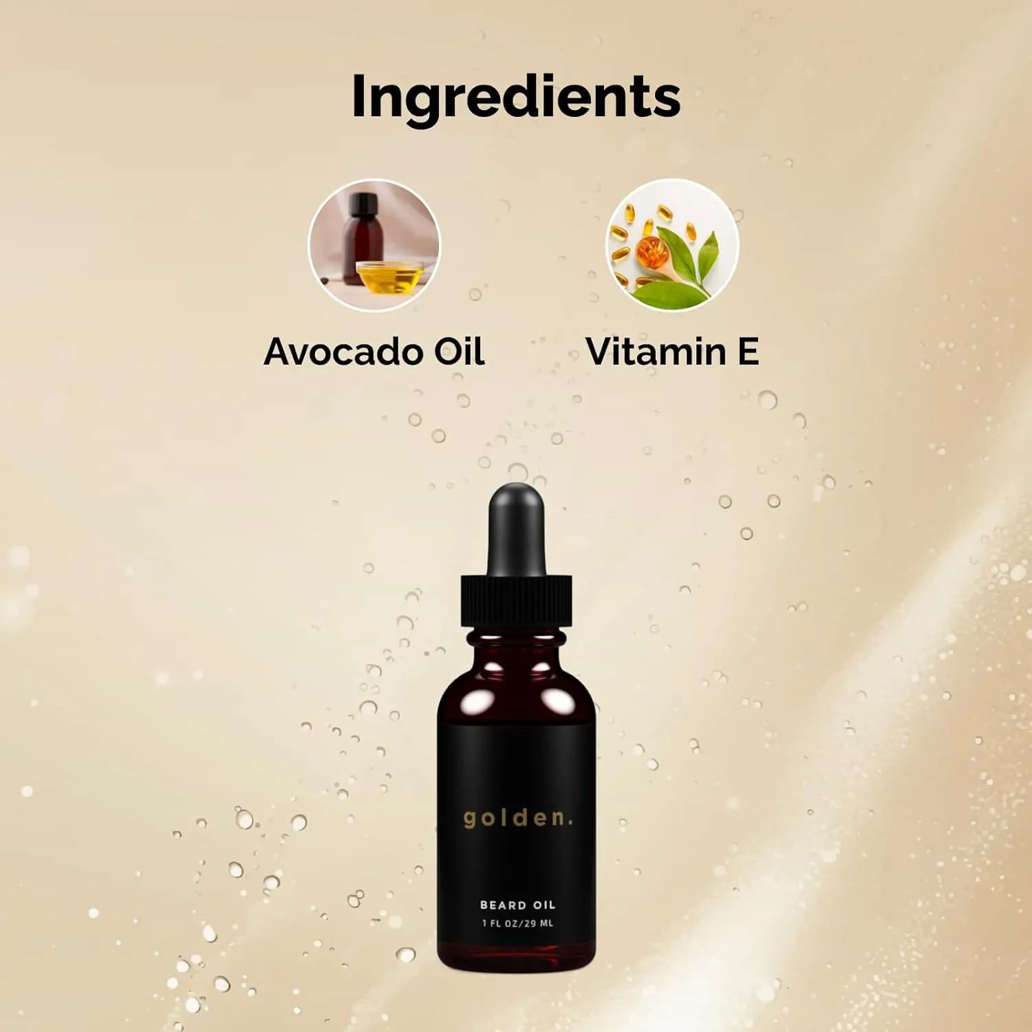 Golden Grooming Beard Oil for Men | Hydrating & Conditioning with Castor Oil, Jojoba Oil, and Olive Oil | Fresh Scent | 1oz