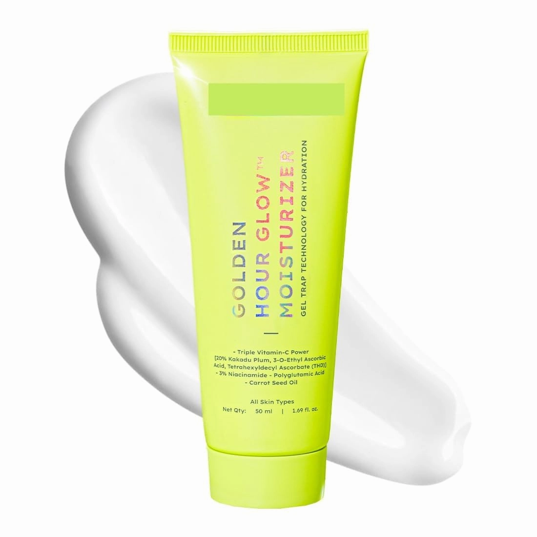 Golden Hour Glow Face Moisturizer | Skin Brightening With Triple Vitamin C -20% Kakadu Plum, 3% Niacinamide Oil Free Cream|Oily, Dry, All Skin Types - 50Ml