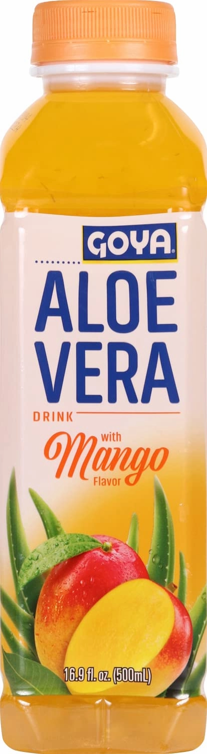 Goya Foods Aloe Vera Drink With Mango Flavor, 16.9 Fl Oz (Pack of 12)