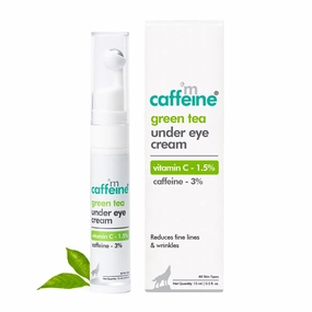 Green Tea Under Eye Cream to Reduce Fine Lines, Wrinkles & Dark Circles,Vit C & Peptides to Reduce Puffiness & Refresh Skin & Cooling Gel & Roller for Men & Women