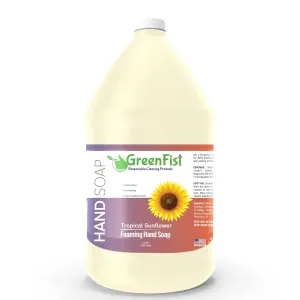 GreenFist Foaming Hand Soap Refills Coconut Oil and Aloe Vera Tropical Hawaii Sunflower Scent Jug Foam Refill for Dove, Bath Body Works, Method, Michel, Dial,JR Watkins, (1 Gallon)
