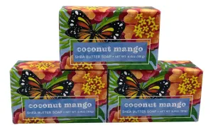 Greenwich Bay Trading Co. Coconut Mango Shea Butter Bath Soap, 6.4 oz, Set of 3