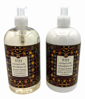 Greenwich Bay Trading Co., Fiji, Coconut Milk, Macadamia Oil, Honey Hand Soap and Shea Butter Lotion Set, 16 Ounces Each