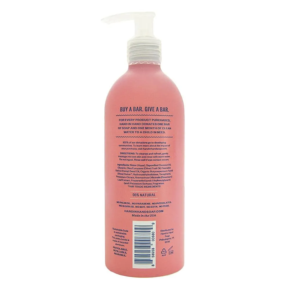 Hand in Hand Nourishing Liquid Hand Soap, 10 Fl Oz, Bergamot & Crisp Basil, Cactus Blossom Scent, 4 Pack