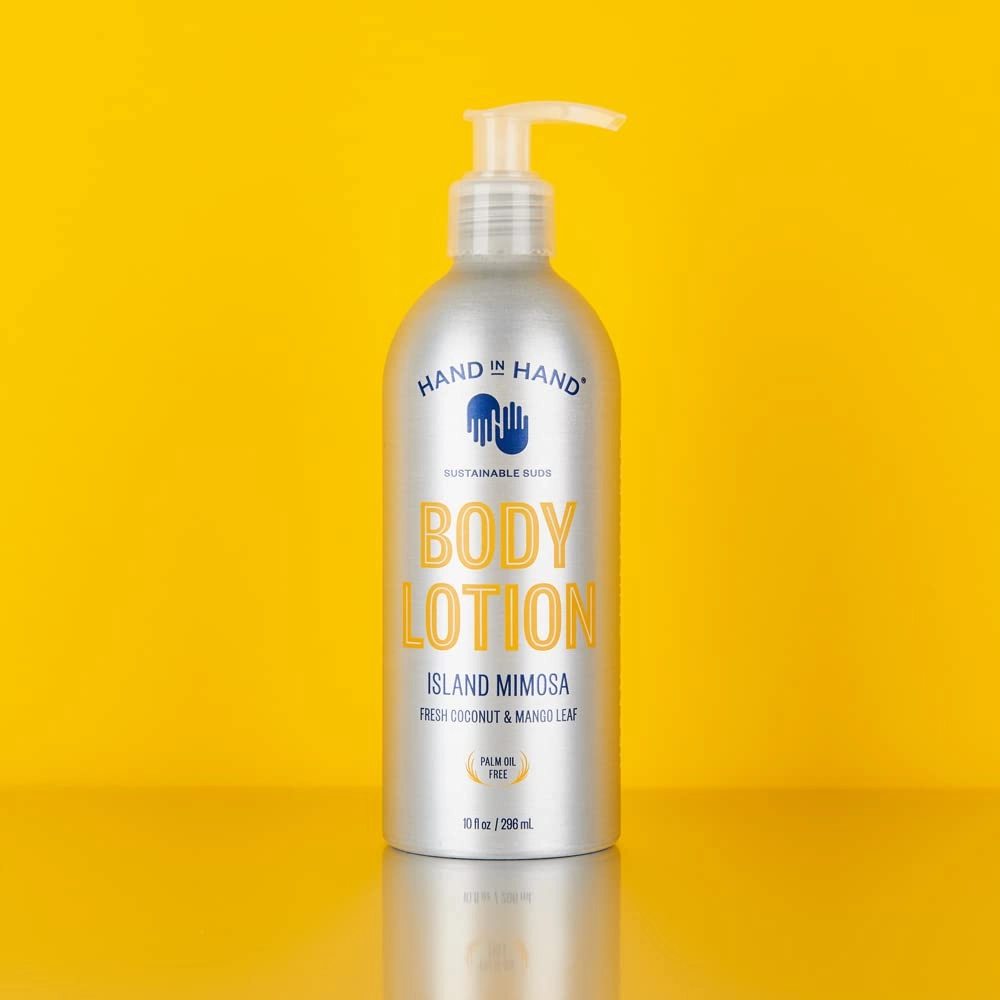 Hand in Hand Moisturizing Body Lotion, Dry Skin Lotion with Shea Butter, 10 Fl Oz, Fresh Coconut & Mango Leaf, Island Mimosa Scent, 2 Pack