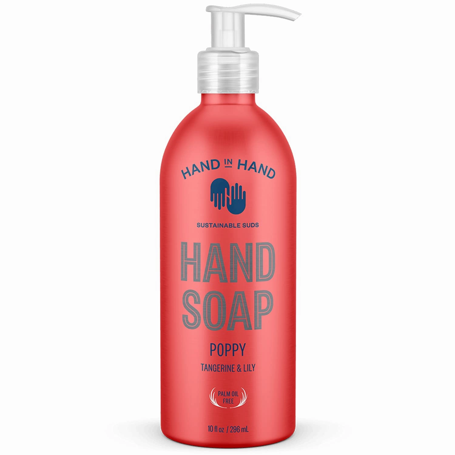 Hand in Hand Nourishing Liquid Hand Soap, 10 Fl Oz, Tangerine & Lily, Poppy Scent, 4 Pack