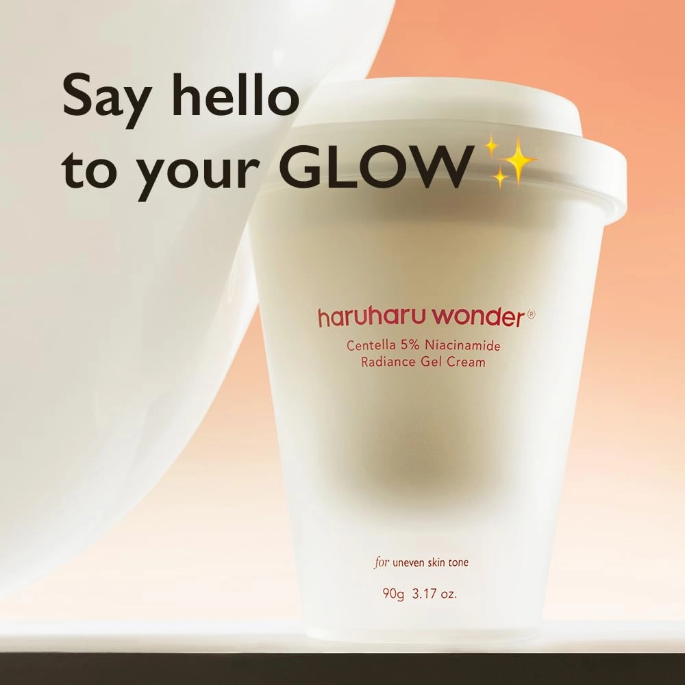 HARUHARU wonder Centella 5% Niacinamide Radiance Gel Cream, Hydrating & Soothing, Ultra-Lightweight, Improves Skin Tone, Pore Minimizer, Oil Control, For All Skin Types, 3.17 fl. Oz