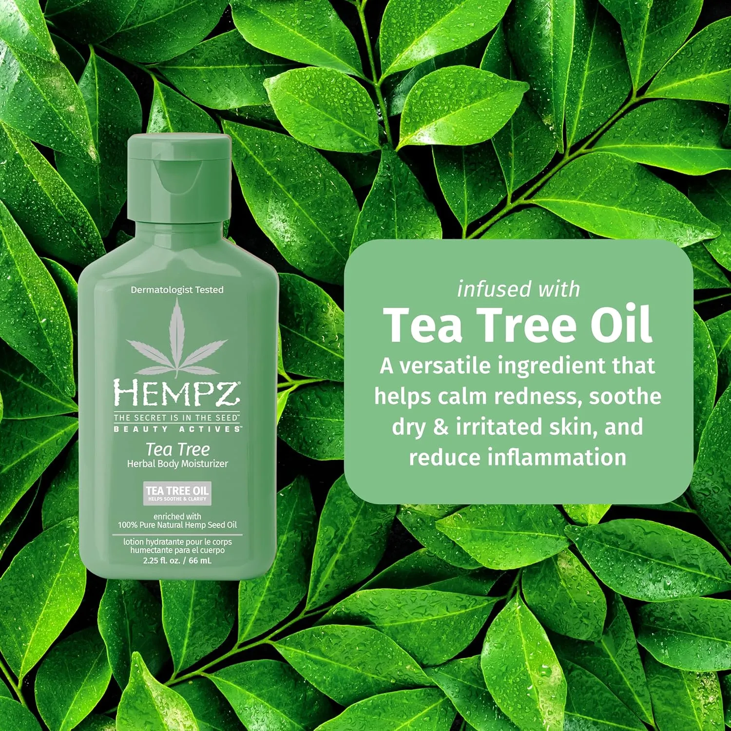 Hempz Mini Tea Tree Herbal Body Moisturizer 2.25 oz. (Pack of 2)