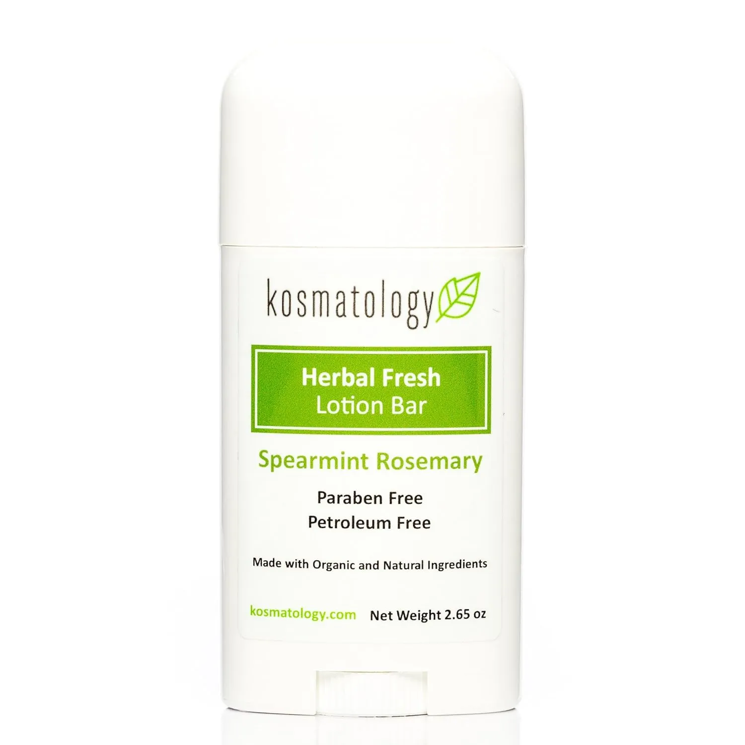 Herbal Fresh (Spearmint-Rosemary) Organic Moisturizing Lotion Bar | Vegan and Cruelty-Free | Mess-Free Moisturizer