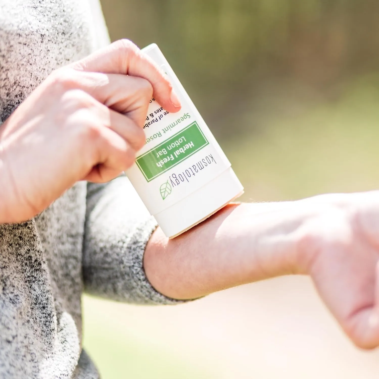 Herbal Fresh (Spearmint-Rosemary) Organic Moisturizing Lotion Bar | Vegan and Cruelty-Free | Mess-Free Moisturizer