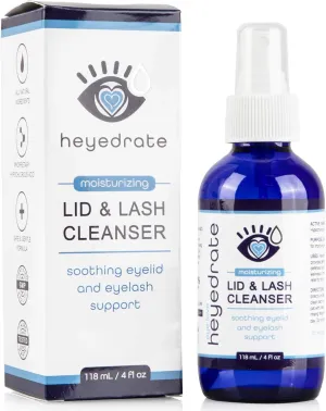 Heyedrate Foaming Tea Tree Face Wash & Eyelid Cleanser and Lid & Lash Cleanser Spray Bundle - Natural, Organic Cleanser with Aloe Vera - Gentle, Pure Hypochlorous Acid Spray for Eye Irritation (4oz.)
