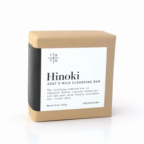 Hinoki Goat's Milk Cleansing Bar with Japanese Hinoki Essential Oil | Soothing Aroma | Nourishing and Hydrating | Natural Skincare | Gentle | 5 oz