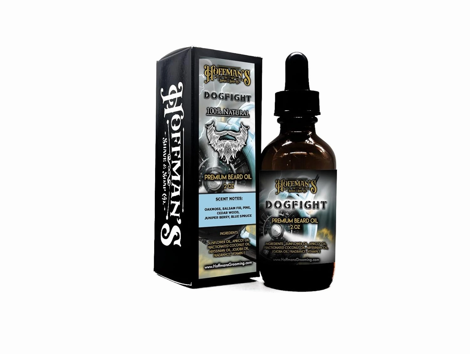 Hoffman's Dogfight Premium 2oz Beard Oil, All Natural, Blue Spruce, Cedar, Balsam Fir