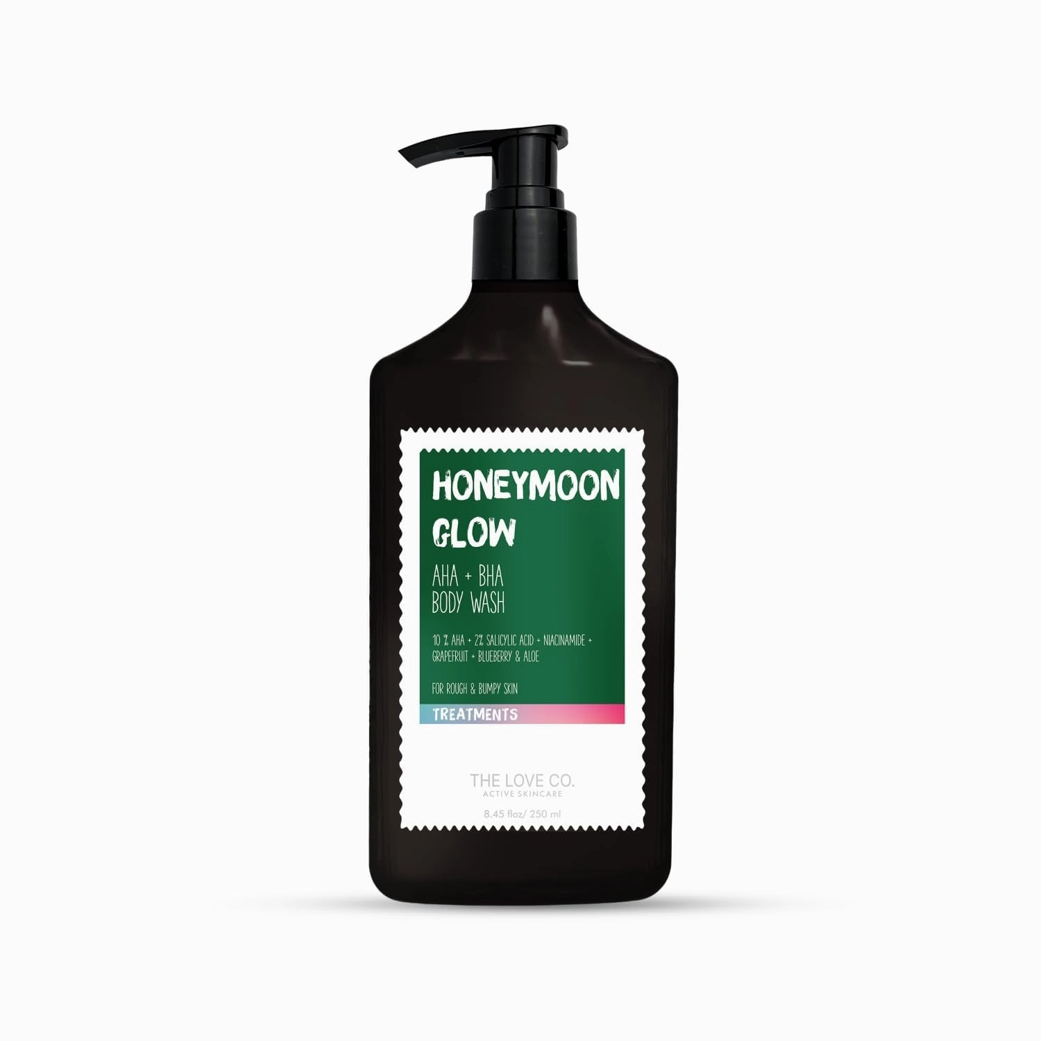 Honeymoon Glow Advanced Body Wash 10% AHA & 2% Salicylic Acid for Deep Exfoliation Enriched with Niacinamide & Grapefruit Sulphate-Free, Unisex Radiant, Smooth Skin250ml