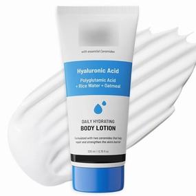 Hydrating Body Lotion with Rice Water & Hyaluronic Acid for Deep Moisturization | All Skin Type | Hydrate Dry and Flaky Skin | Vegan & Cruelty-Free | 200 ml