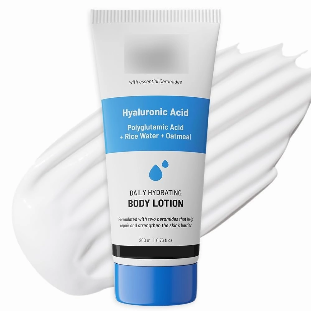 Hydrating Body Lotion with Rice Water & Hyaluronic Acid for Deep Moisturization | All Skin Type | Hydrate Dry and Flaky Skin | Vegan & Cruelty-Free | 200 ml