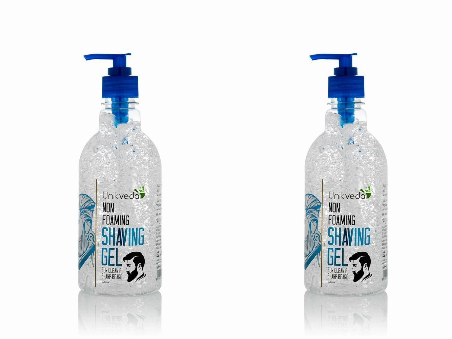 Hydrating n Nourishing Non Foaming Shaving Gel for Men With Aloe Vera n Glycerin, Transparent Shave Gel For Maximum Visibility n Smooth Beard Shaving, Vegan n Paraben Free, (450 g (Pack of 2))
