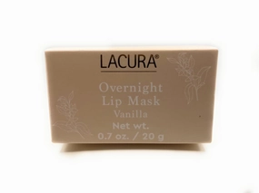 Hydrating Sleeping Lip Mask for Overnight Moisture Vanilla Flavor with Vitamin C, Coconut Oil, Shea Butter, Lacura 0.7oz/20g – Pack of 1